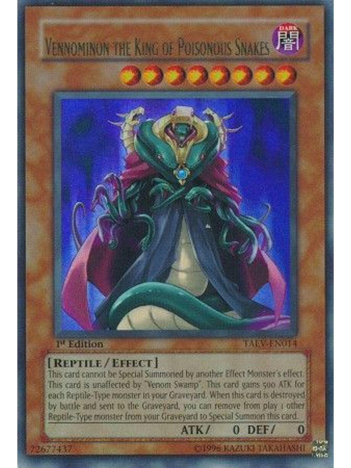 Vennominon the King of Poisonous Snakes - TAEV-EN014 - Ultra Rare 1st Edition 1