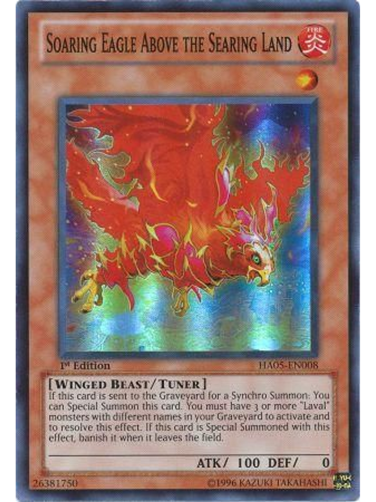 Soaring Eagle Above the Searing Land - HA05-EN008 - Super Rare 1st Edition 1