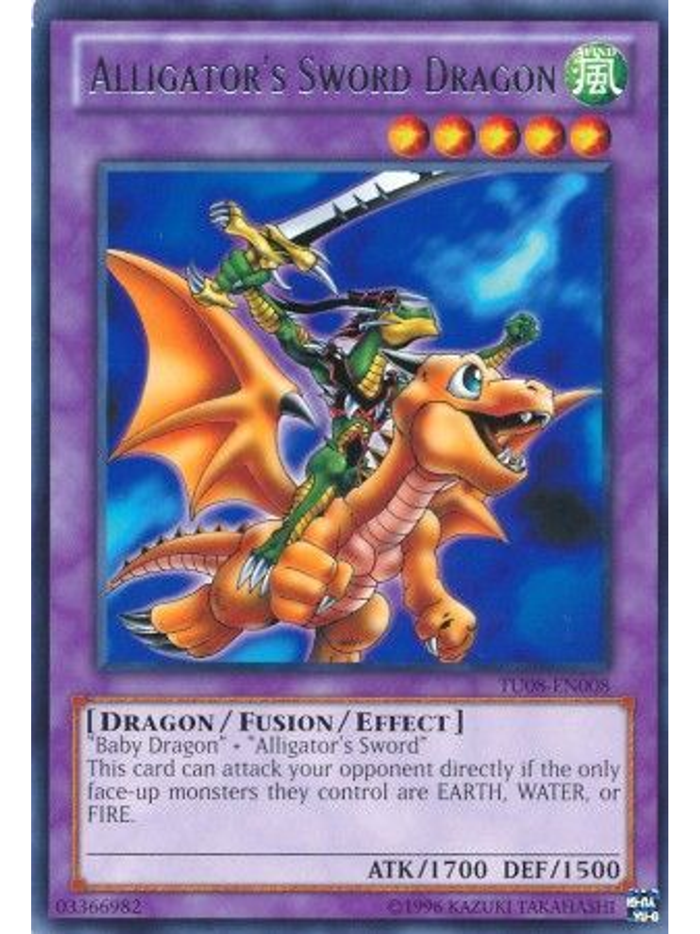 Alligator's Sword Dragon - TU08-EN008 - Rare 1