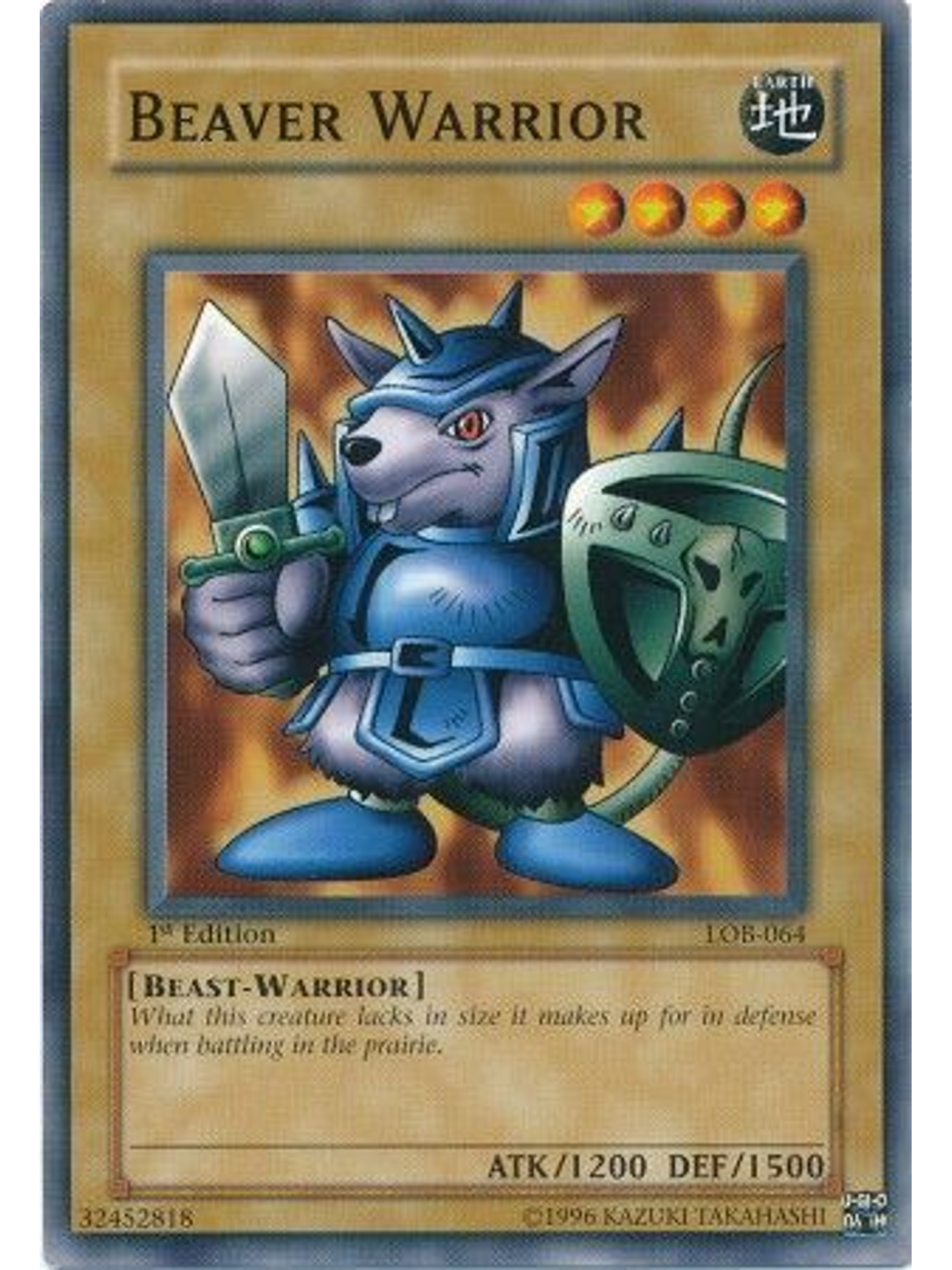 Beaver Warrior - LOB-064 - Common 1st Edition 1