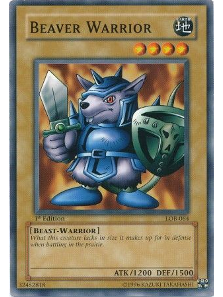 Beaver Warrior - LOB-064 - Common 1st Edition 1