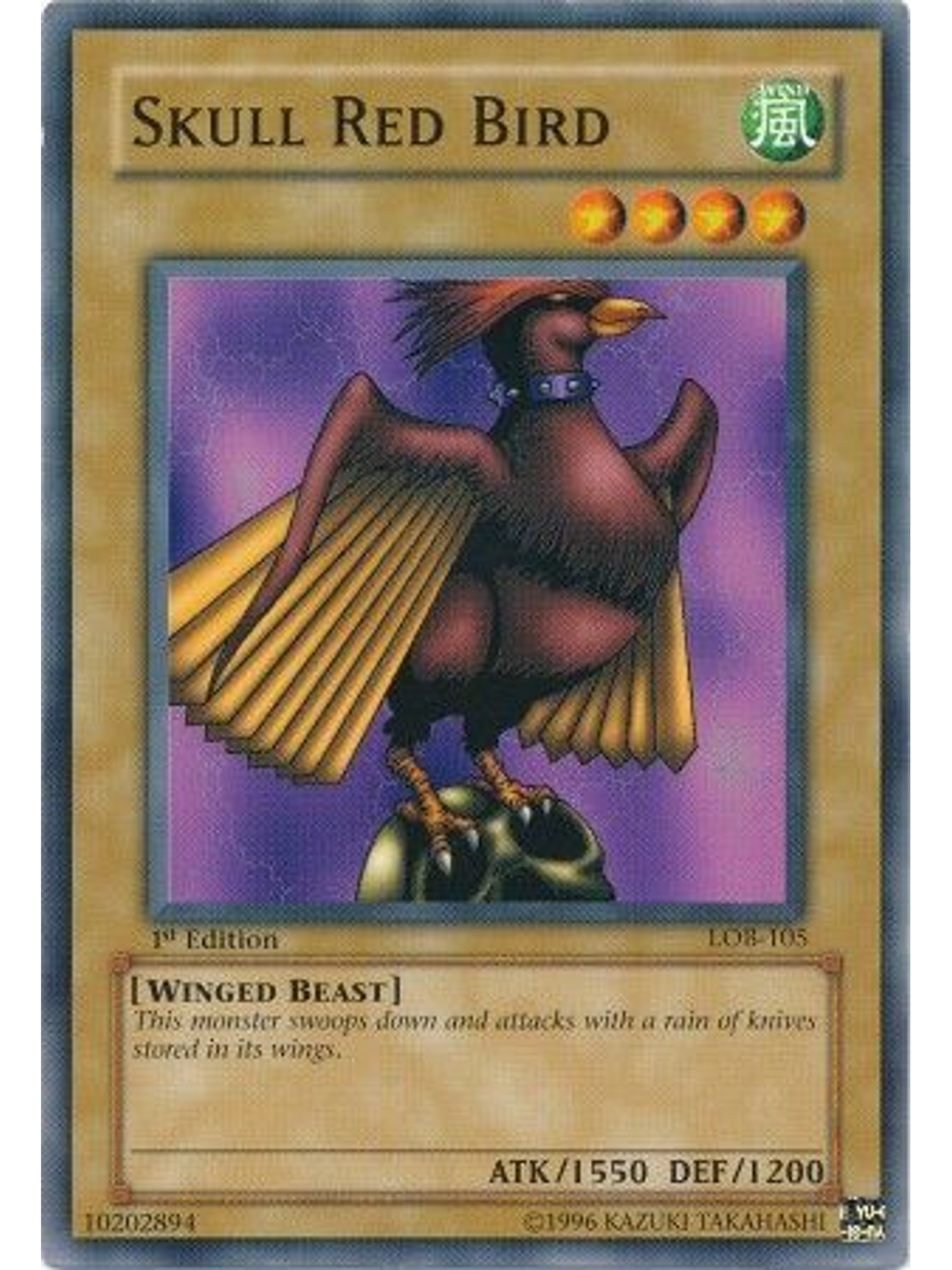 Skull Red Bird - LOB-105 - Common 1st Edition 1