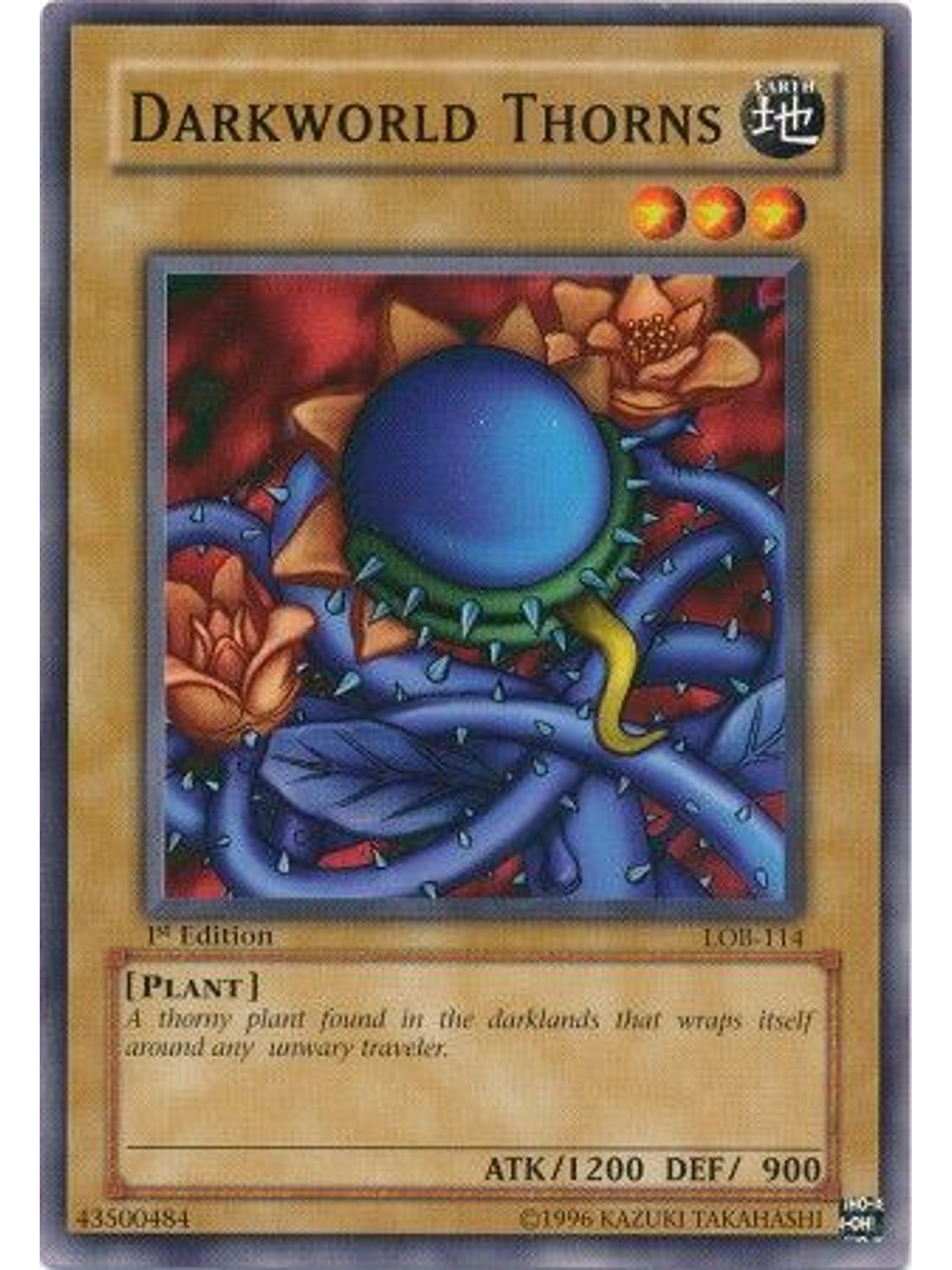 Darkworld Thorns - LOB-114 - Common 1st Edition 1