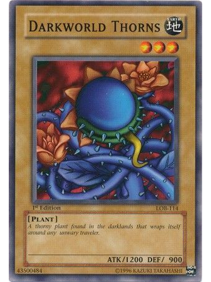 Darkworld Thorns - LOB-114 - Common 1st Edition 1
