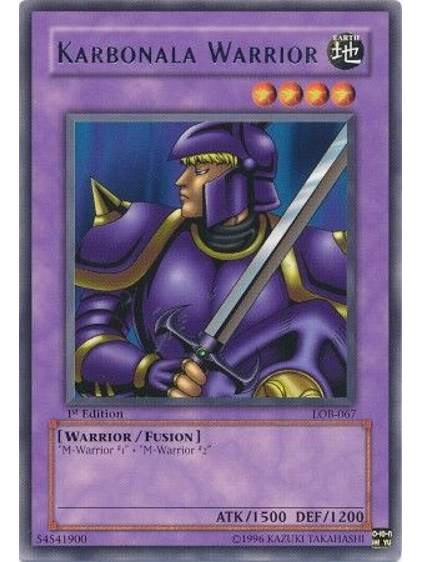 Karbonala Warrior - LOB-067 - Rare 1st Edition 1