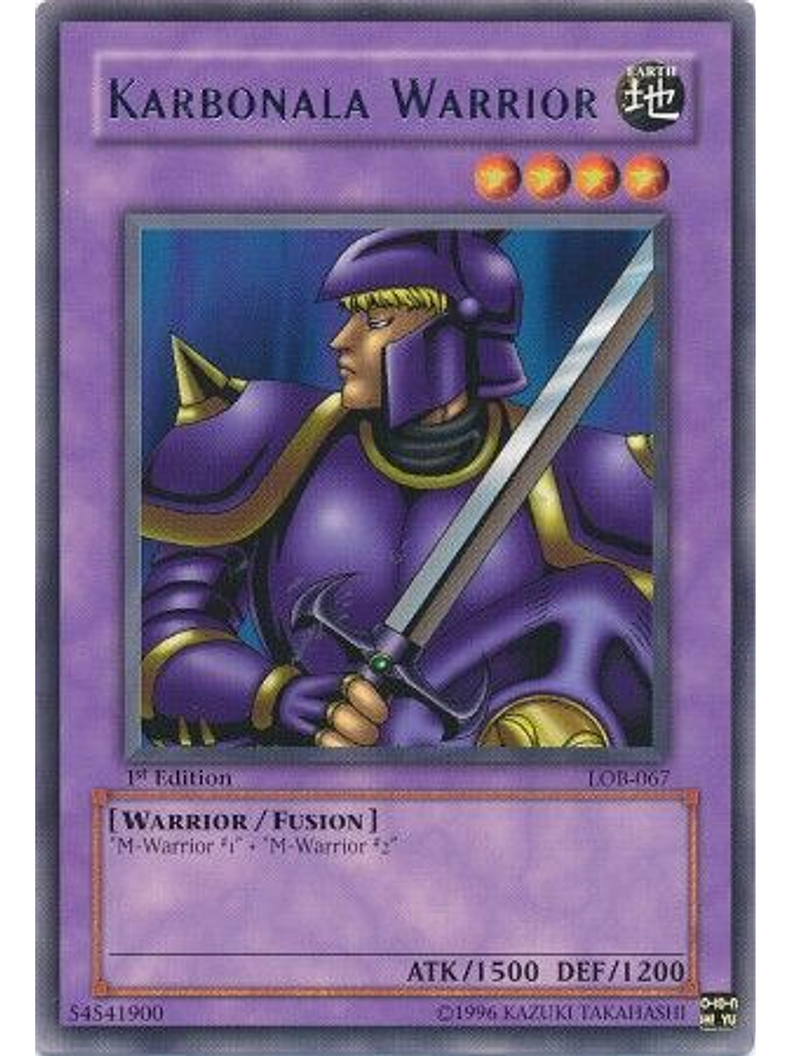 Karbonala Warrior - LOB-067 - Rare 1st Edition 1