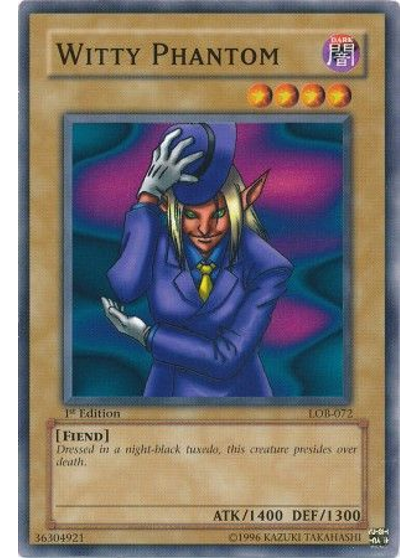 Witty Phantom - LOB-072 - Common 1st Edition 1