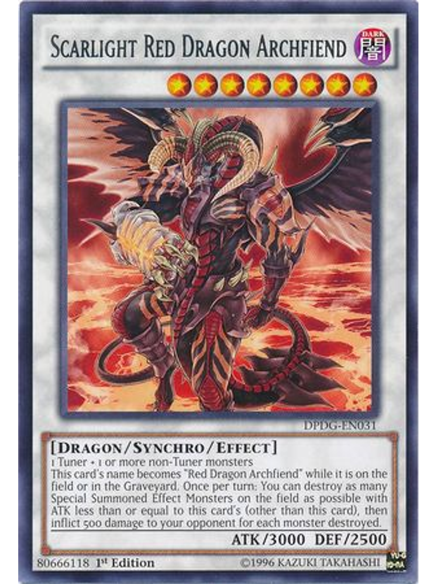 Scarlight Red Dragon Archfiend - DPDG-EN031 - Rare 1st Edition 1