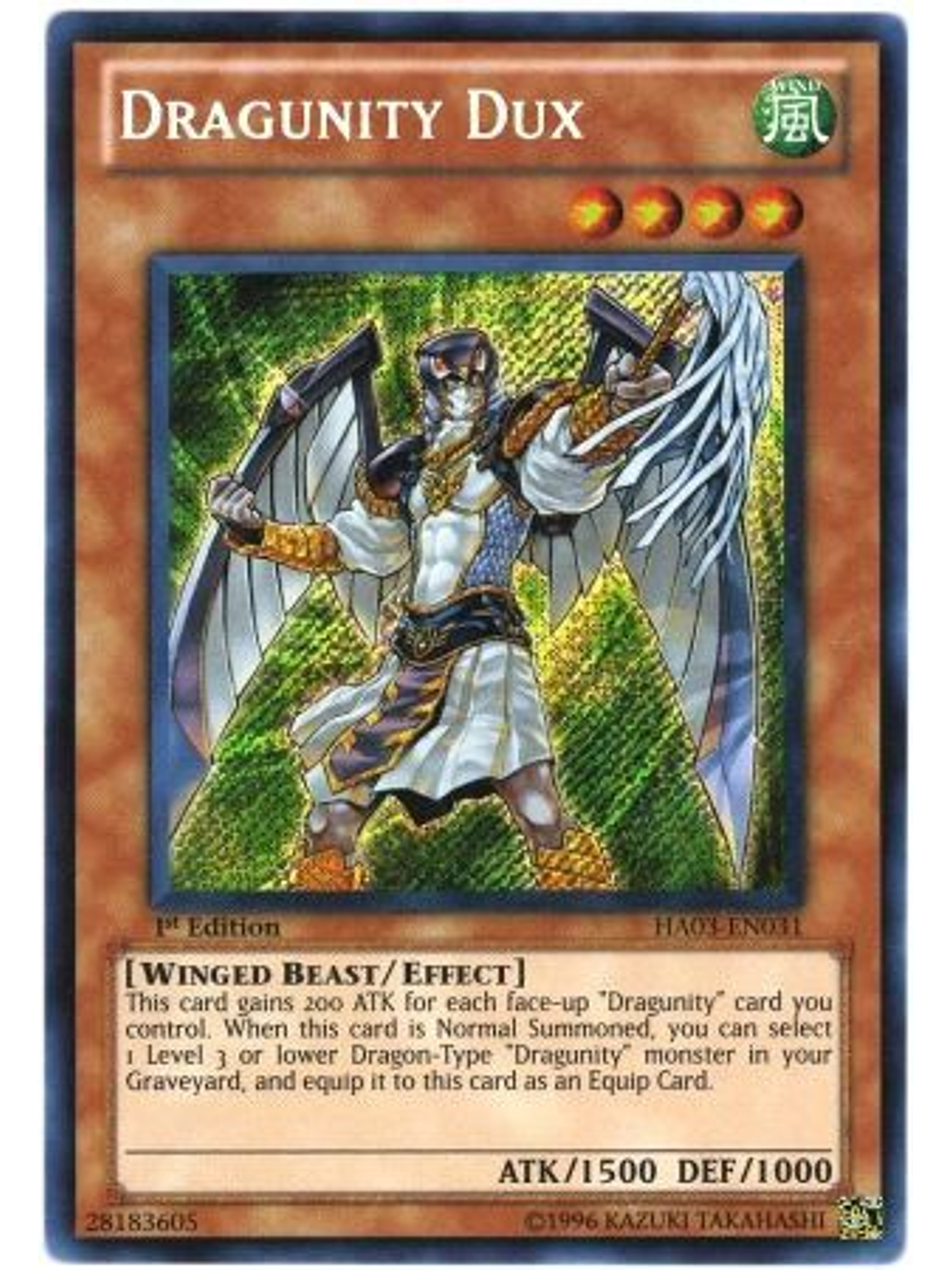 Dragunity Dux - HA03-EN031 - Secret Rare 1st Edition 1