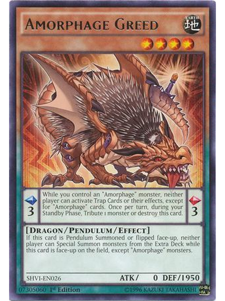 Amorphage Greed - SHVI-EN026 - Rare 1st Edition 1