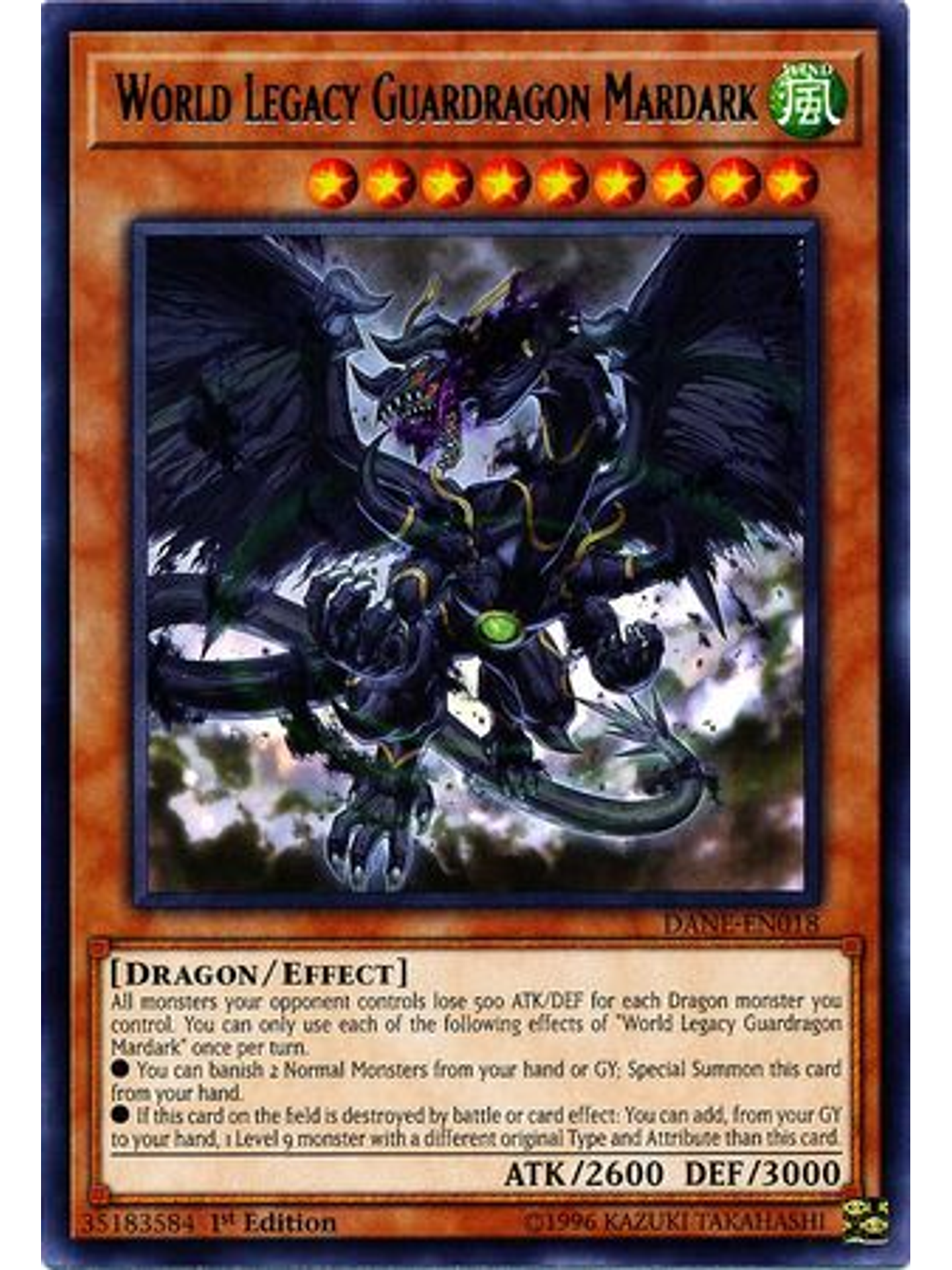 World Legacy Guardragon Mardark - dane-en018 - Rare 1st Edition 1