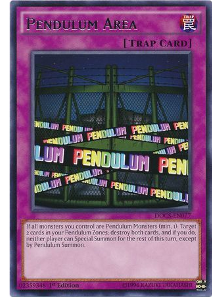 Pendulum Area - docs-en077 - Rare 1st Edition 1
