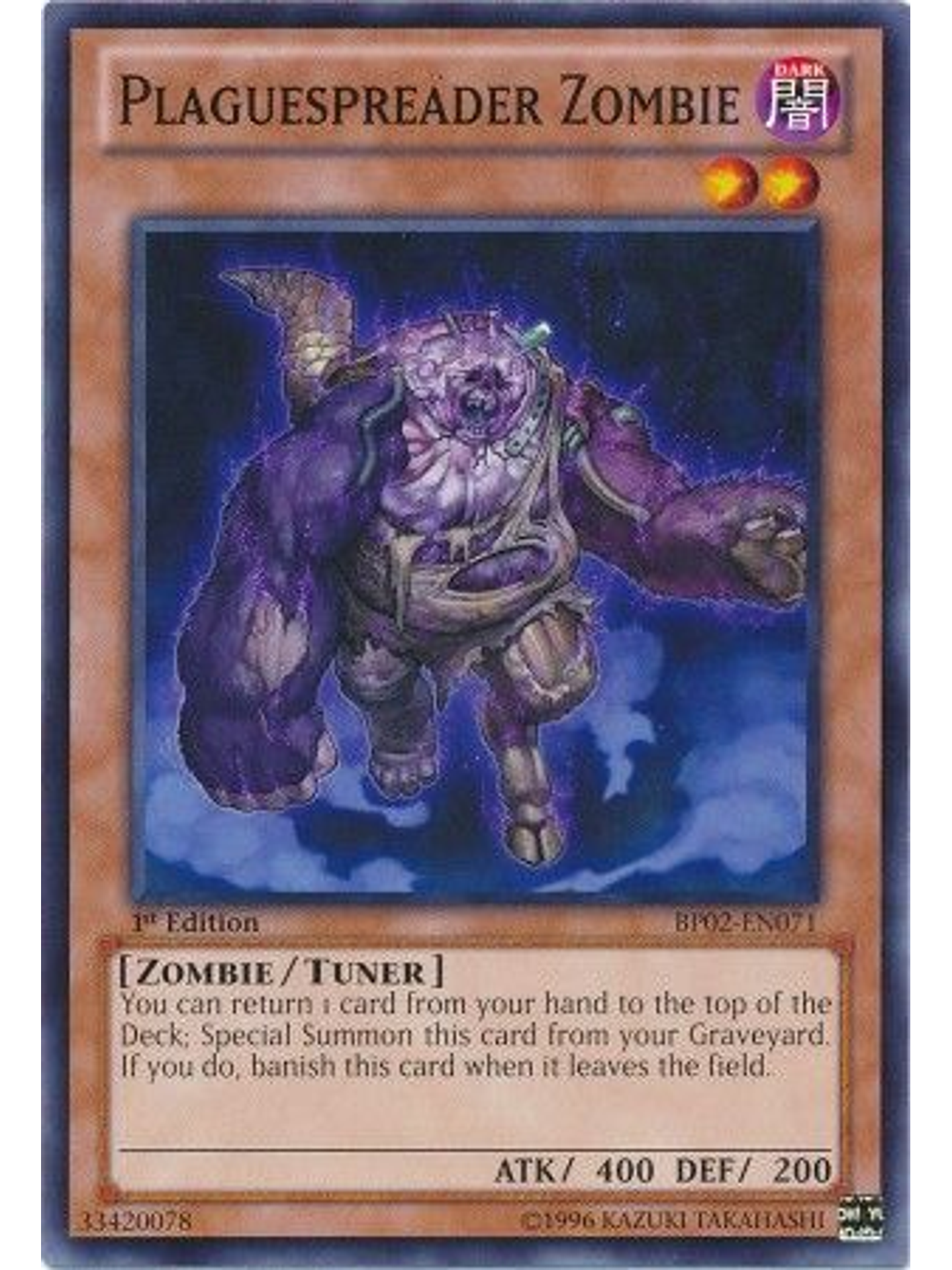 Plaguespreader Zombie - bp02-en071 - Common 1st Edition 1