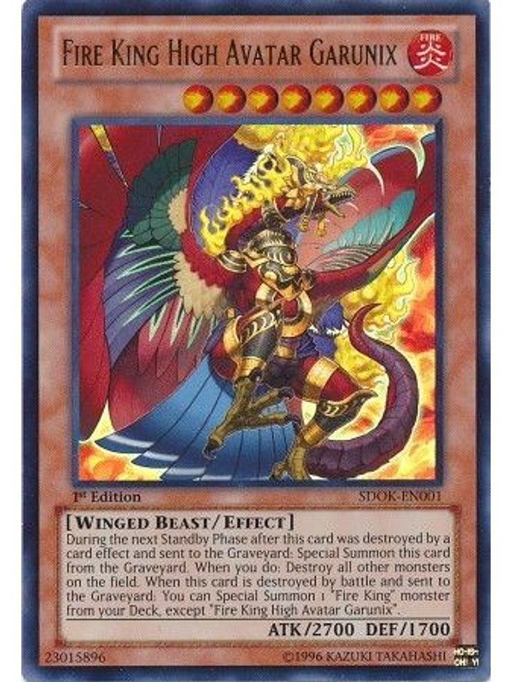 Fire King High Avatar Garunix - SDOK-EN001 - Ultra Rare 1st Edition 1