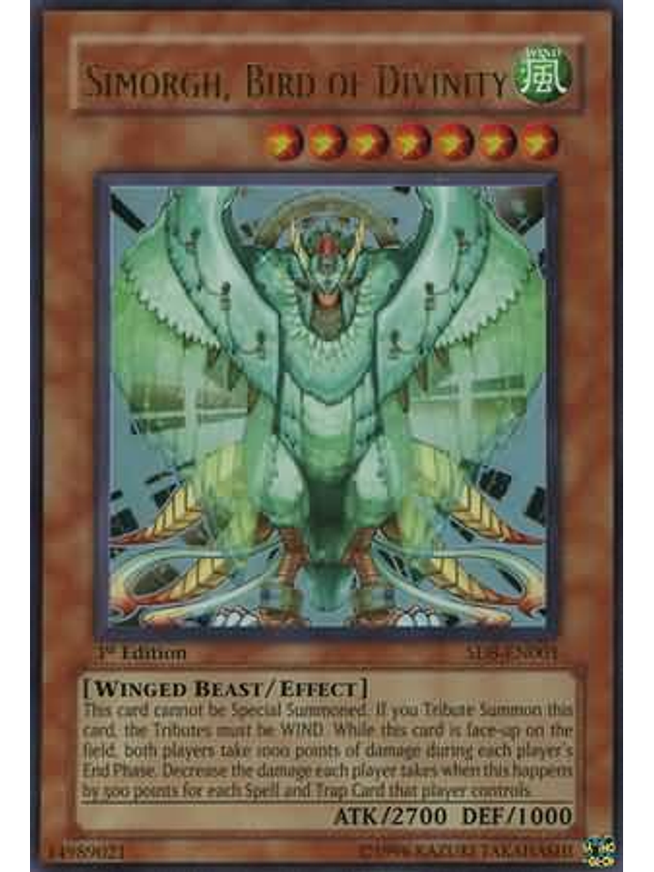 Simorgh, Bird of Divinity - SD8-EN001 - Ultra Rare 1st Edition 1