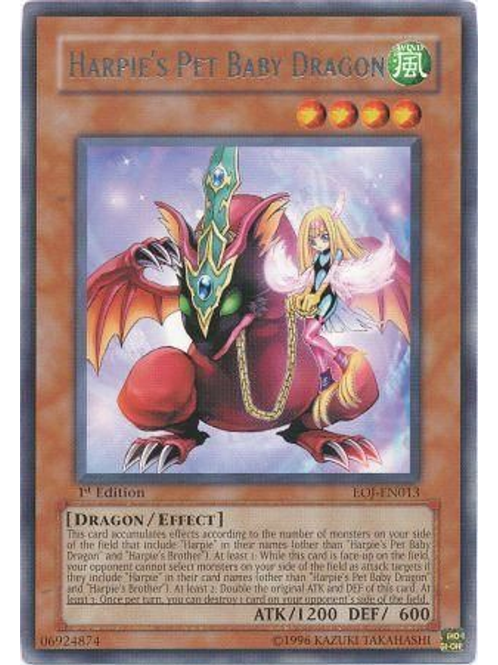 Harpie's Pet Baby Dragon - EOJ-EN013 - Rare 1st Edition 1
