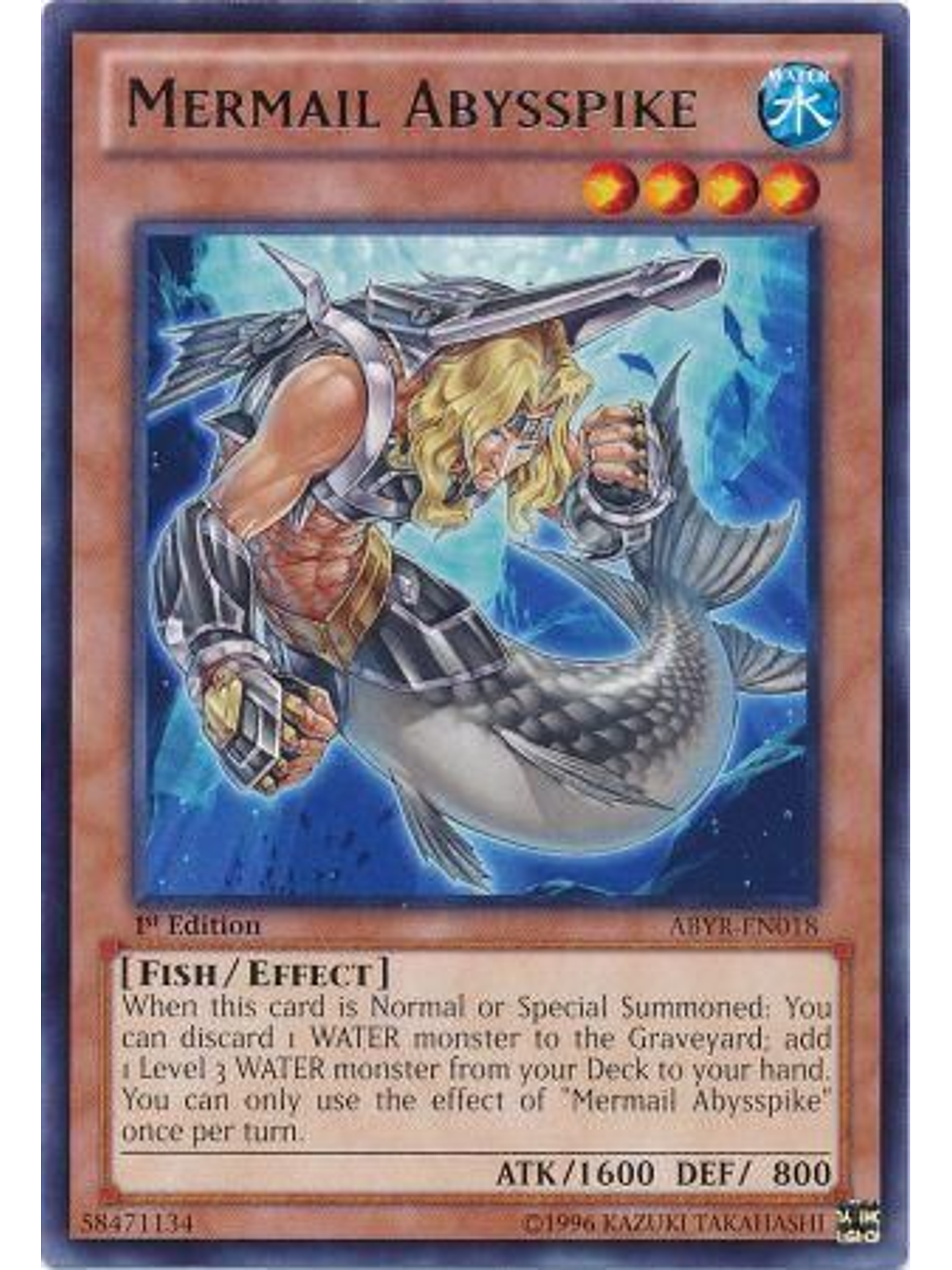 Mermail Abysspike - ABYR-EN018 - Rare 1st Edition 1