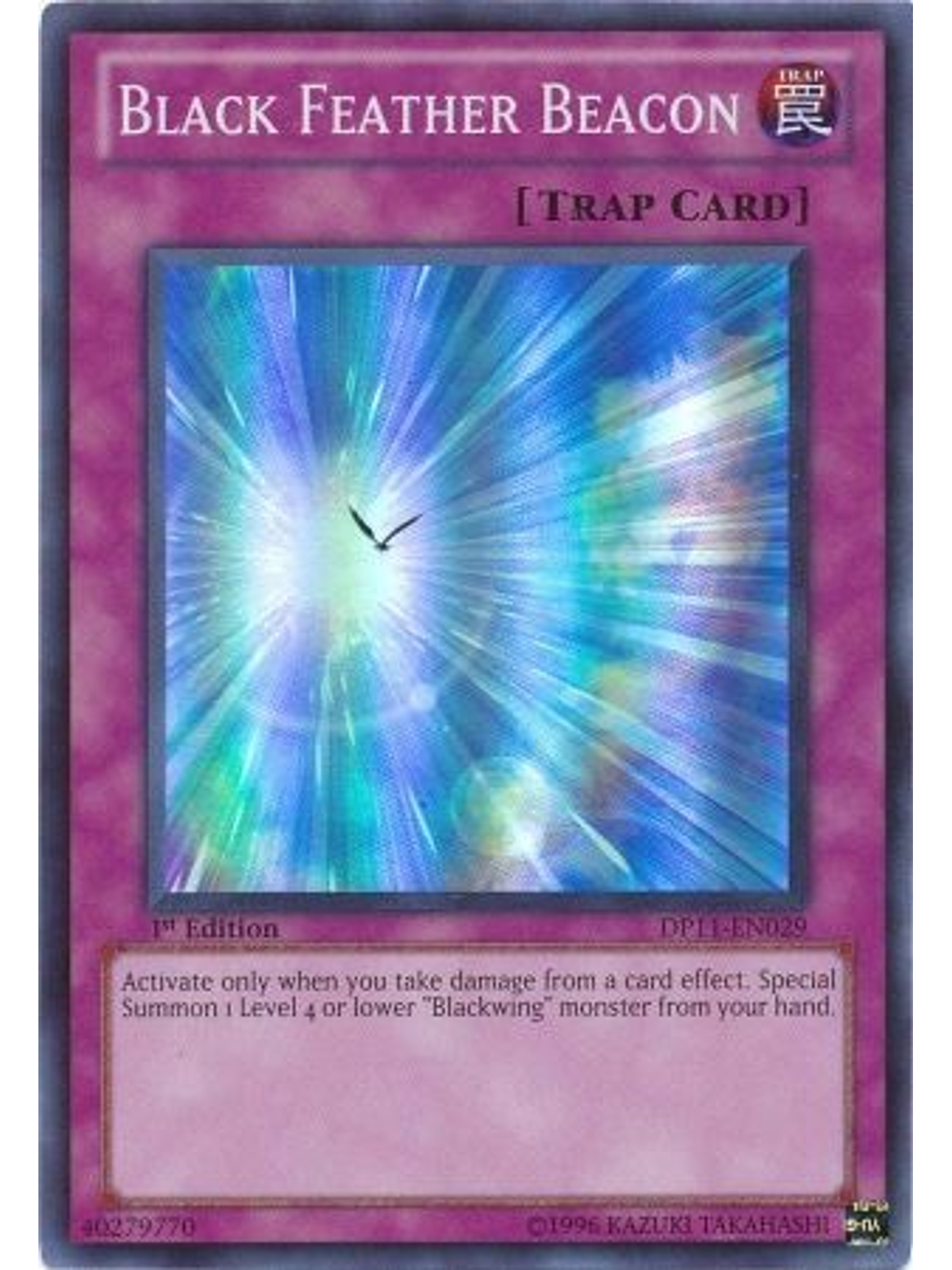 Black Feather Beacon - DP11-EN029 - Super Rare 1st Edition 1