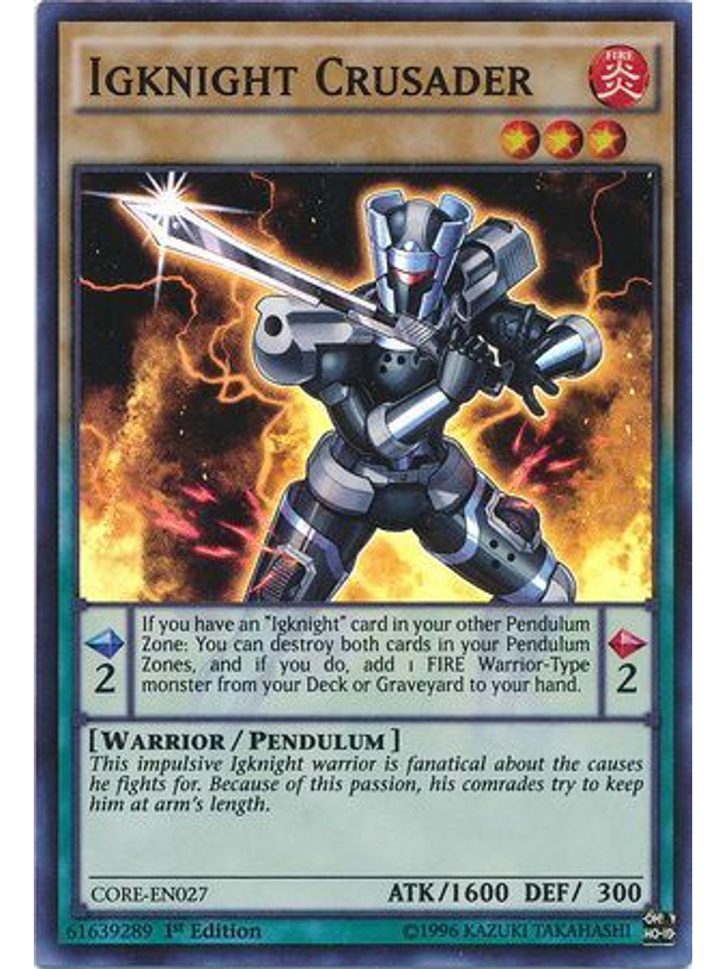 Igknight Crusader - CORE-EN027 - Super Rare 1st Edition 1