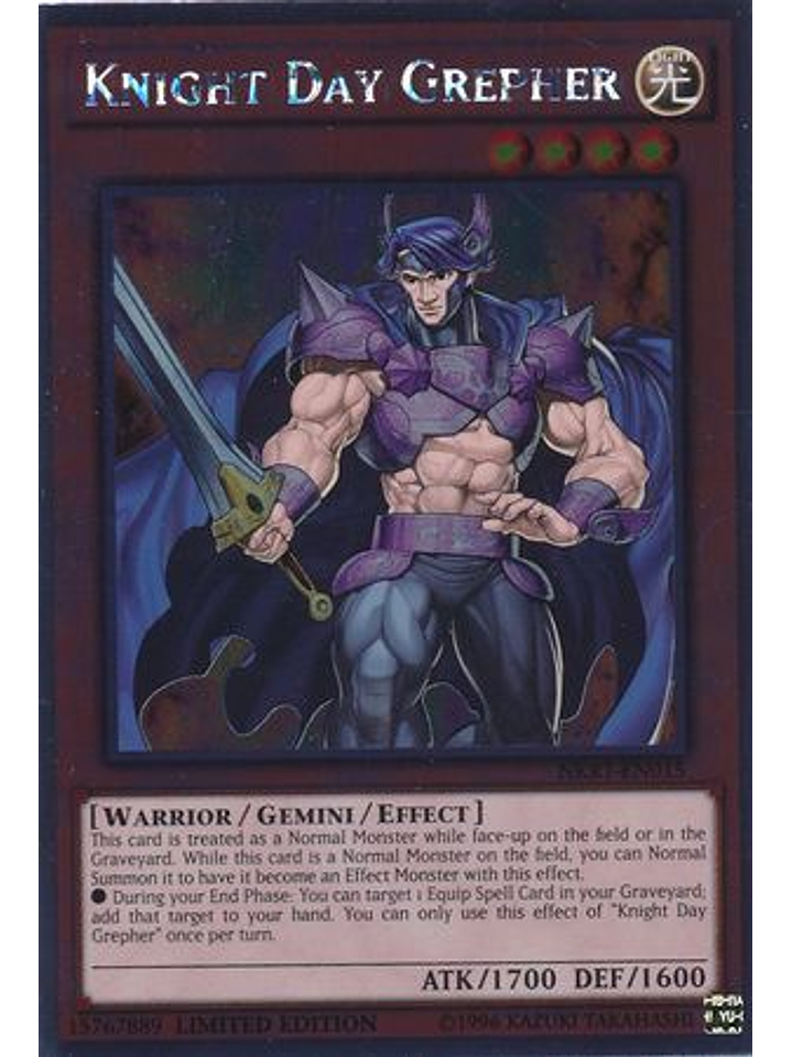 Knight Day Grepher - NKRT-EN015 - Platinum Rare 1st Edition 1