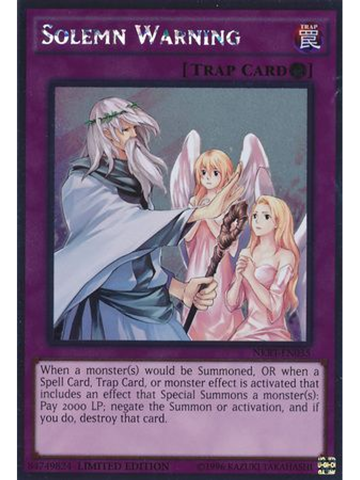 Solemn Warning - NKRT-EN035 - Platinum Rare 1st Edition 1