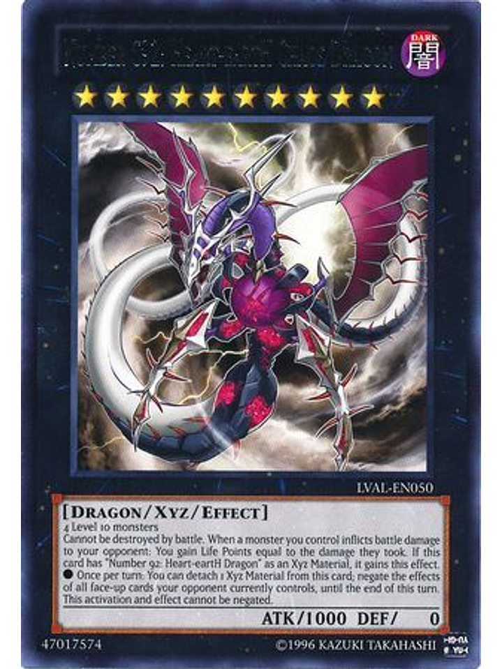 Number C92: Heart-eartH Chaos Dragon - LVAL-EN050 - Rare Unlimited 1