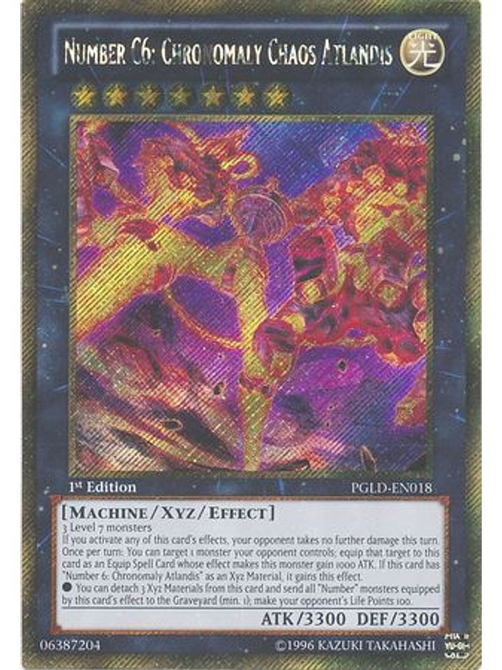 Number C6: Chronomaly Chaos Atlandis - PGLD-EN018 - Gold Secret Rare 1st Edition 1