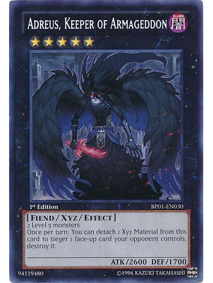 Adreus, Keeper of Armageddon - BP01-EN030 - Rare 1st Edition