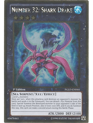 Number 32: Shark Drake - PGLD-EN044 - Gold Rare 1st Edition