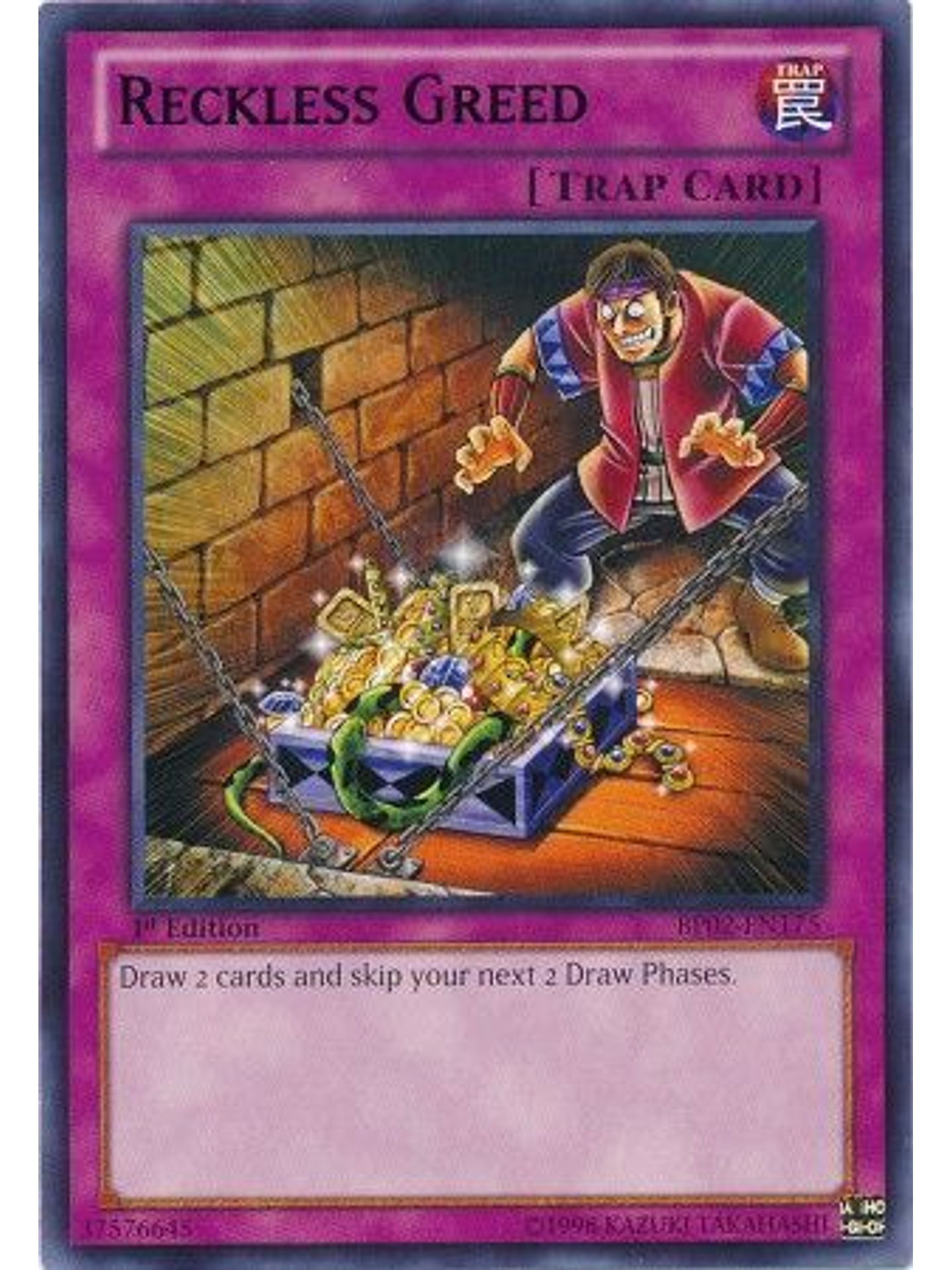 Reckless Greed - BP02-EN175 - Rare 1st Edition 1