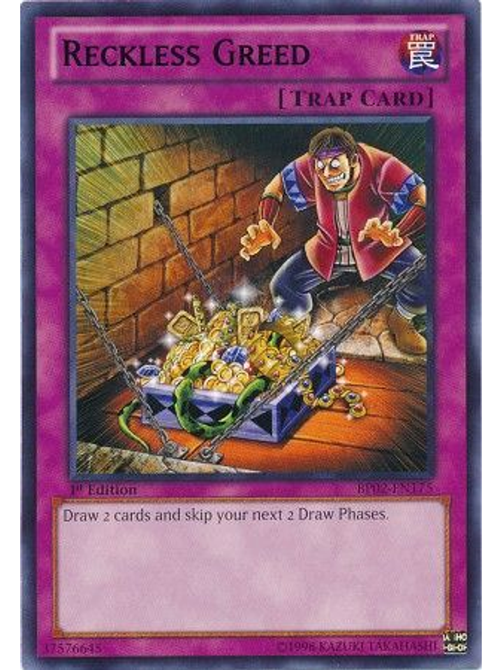Reckless Greed - BP02-EN175 - Rare 1st Edition 1