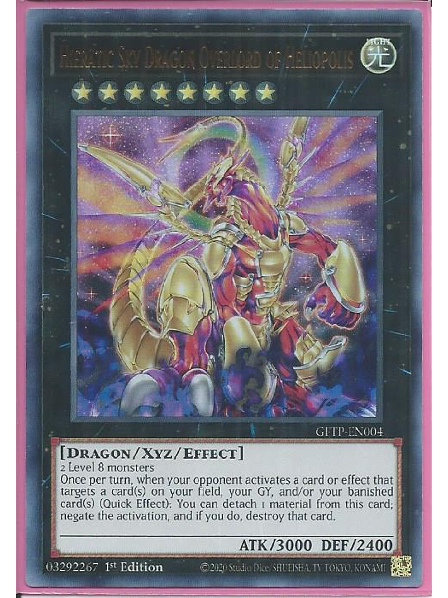 Hieratic Sky Dragon Overlord of Heliopolis - GFTP-EN004 - Ultra Rare 1st Edition 1