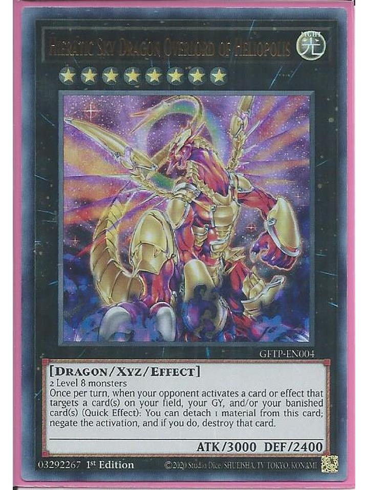 Hieratic Sky Dragon Overlord of Heliopolis - GFTP-EN004 - Ultra Rare 1st Edition 1