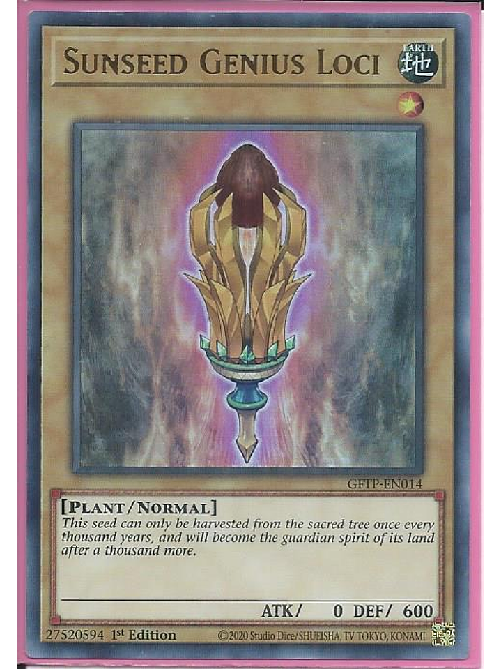 Sunseed Genius Loci - GFTP-EN014 - Ultra Rare 1st Edition 1