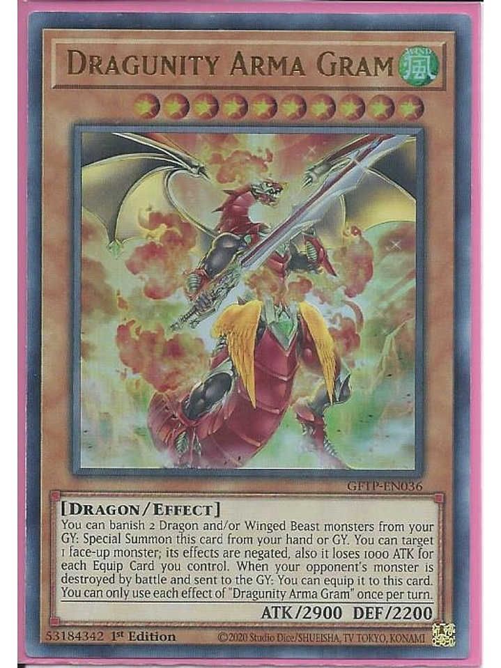 Dragunity Arma Gram - GFTP-EN036 - Ultra Rare 1st Edition 1