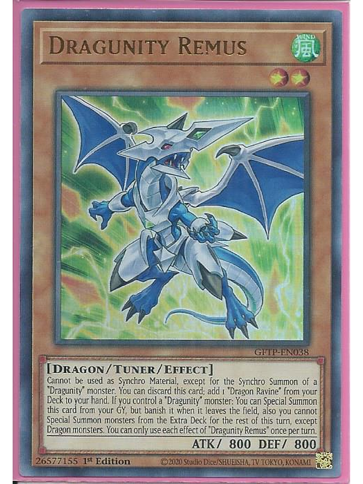 Dragunity Remus - GFTP-EN038 - Ultra Rare 1st Edition 1