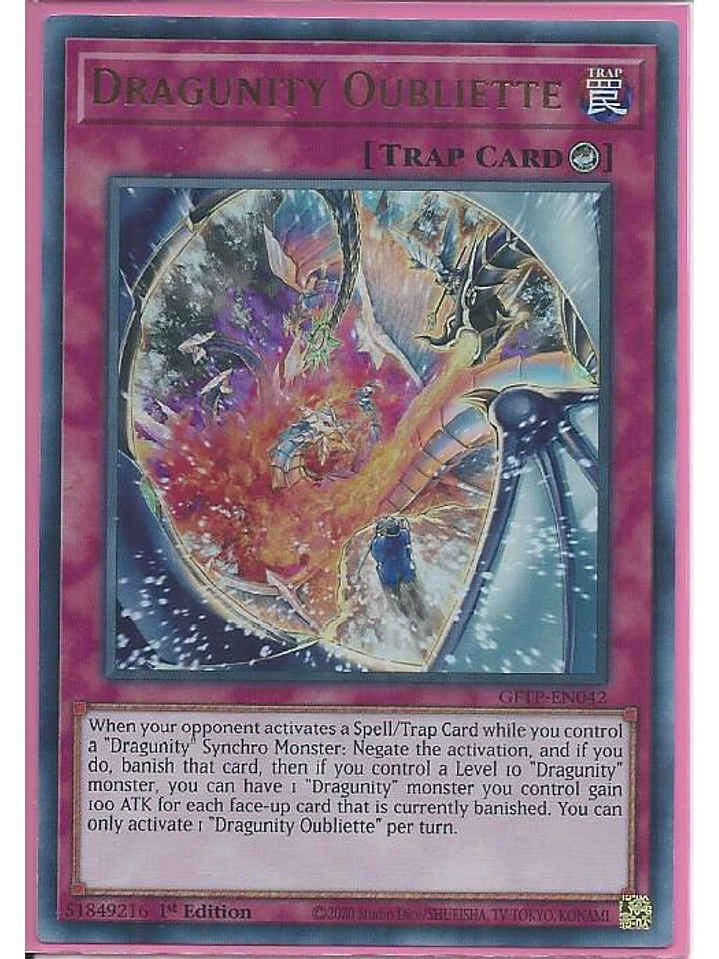 Dragunity Oubliette - GFTP-EN042 - Ultra Rare 1st Edition 1