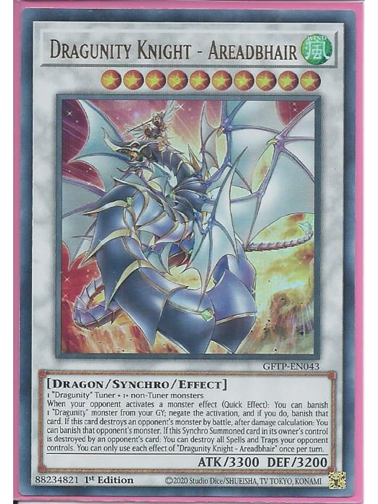 Dragunity Knight - Areadbhair - GFTP-EN043 - Ultra Rare 1st Edition 1