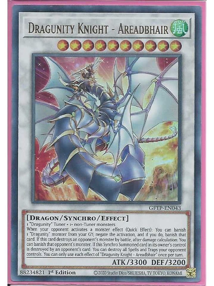 Dragunity Knight - Areadbhair - GFTP-EN043 - Ultra Rare 1st Edition 1