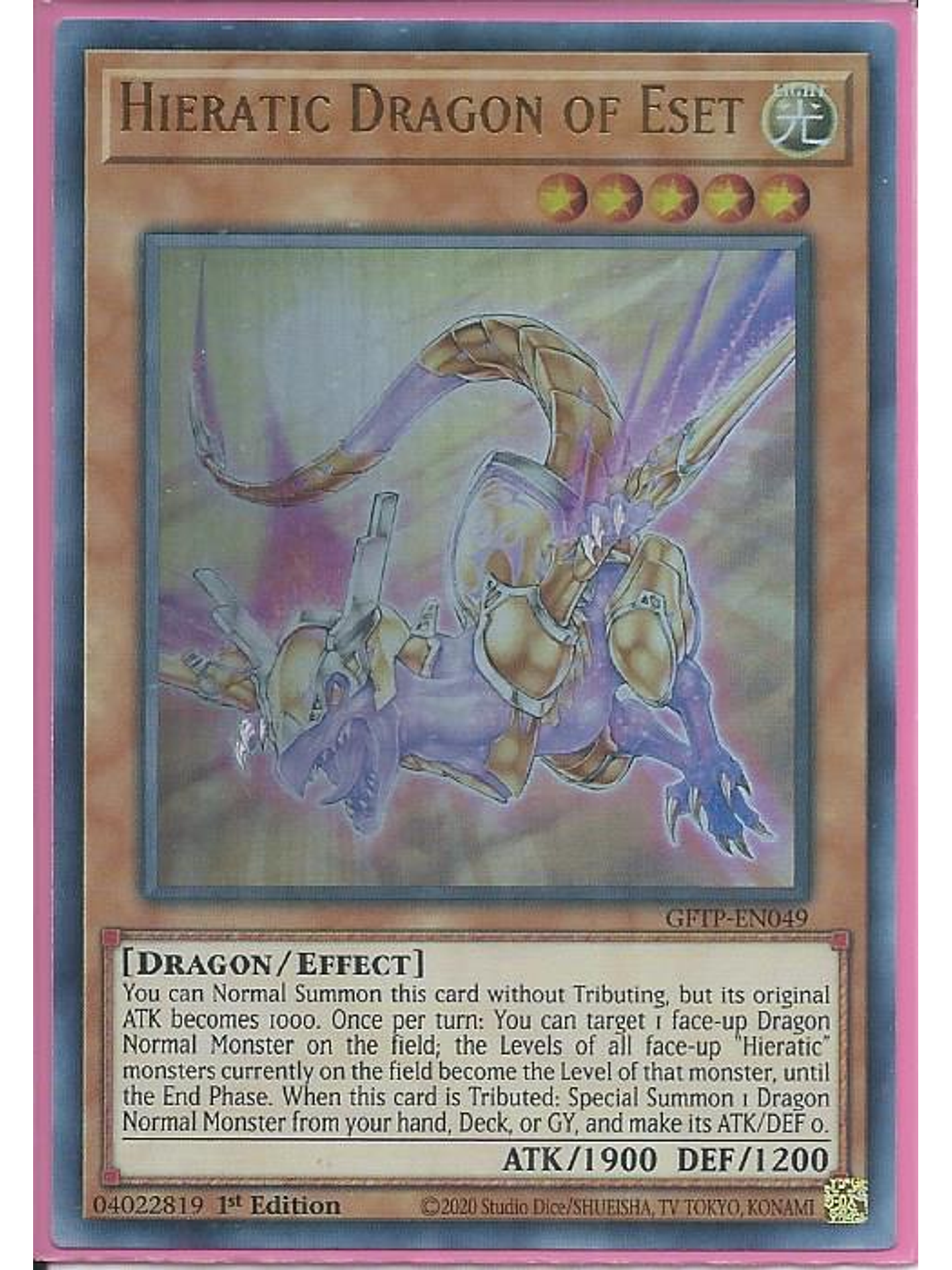 Hieratic Dragon of Eset - GFTP-EN049 - Ultra Rare 1st Edition 1