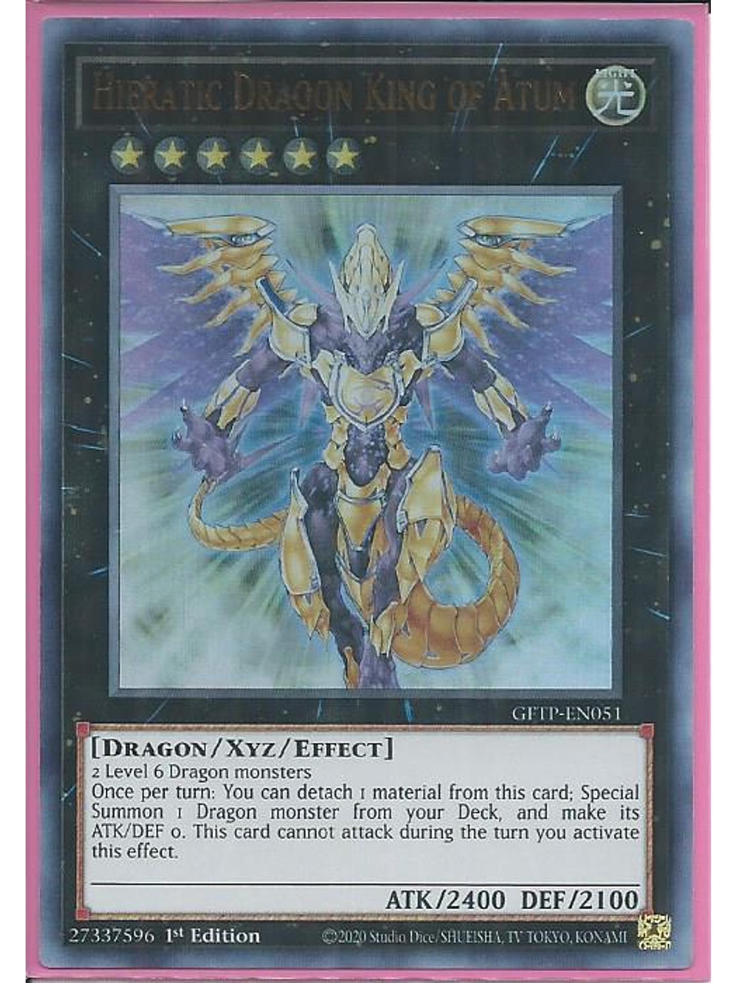 Hieratic Dragon King of Atum - GFTP-EN051 - Ultra Rare 1st Edition 1