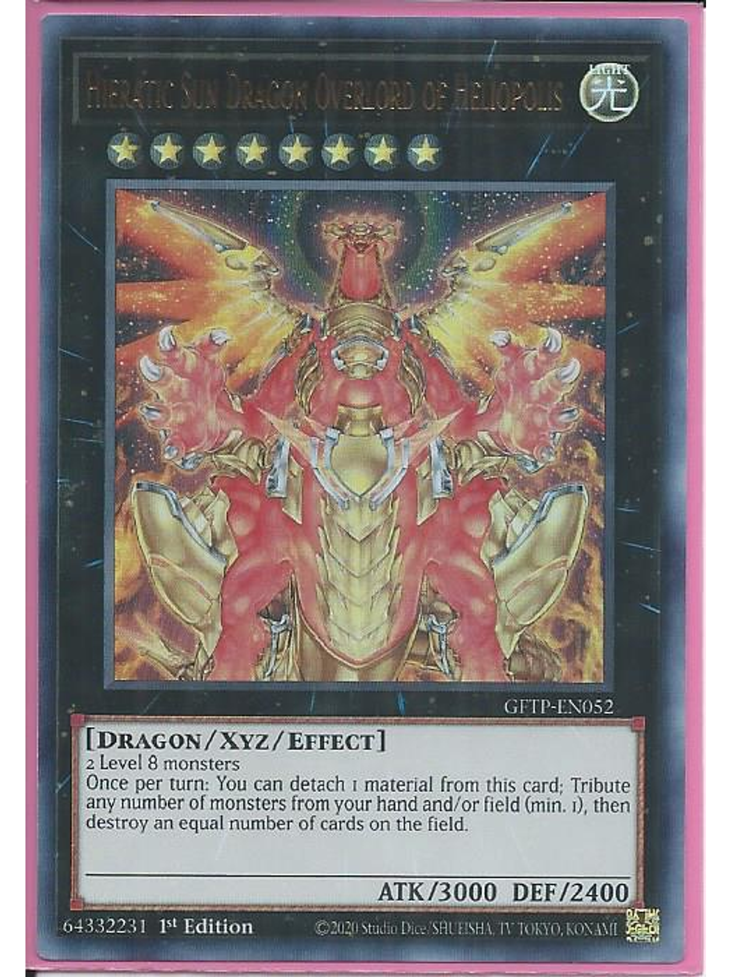 Hieratic Sun Dragon Overlord of Heliopolis - GFTP-EN052 - Ultra Rare 1st Edition 1