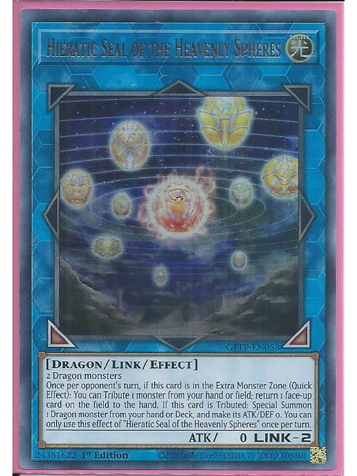 Hieratic Seal of the Heavenly Spheres - GFTP-EN053 - Ultra Rare 1st Edition 1