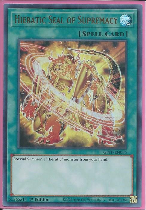 Hieratic Seal of Supremacy - GFTP-EN055 - Ultra Rare 1st Edition