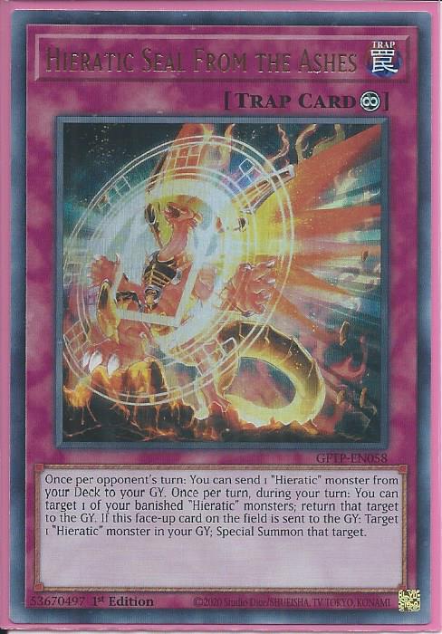 Hieratic Seal From the Ashes - GFTP-EN058 - Ultra Rare 1st Edition