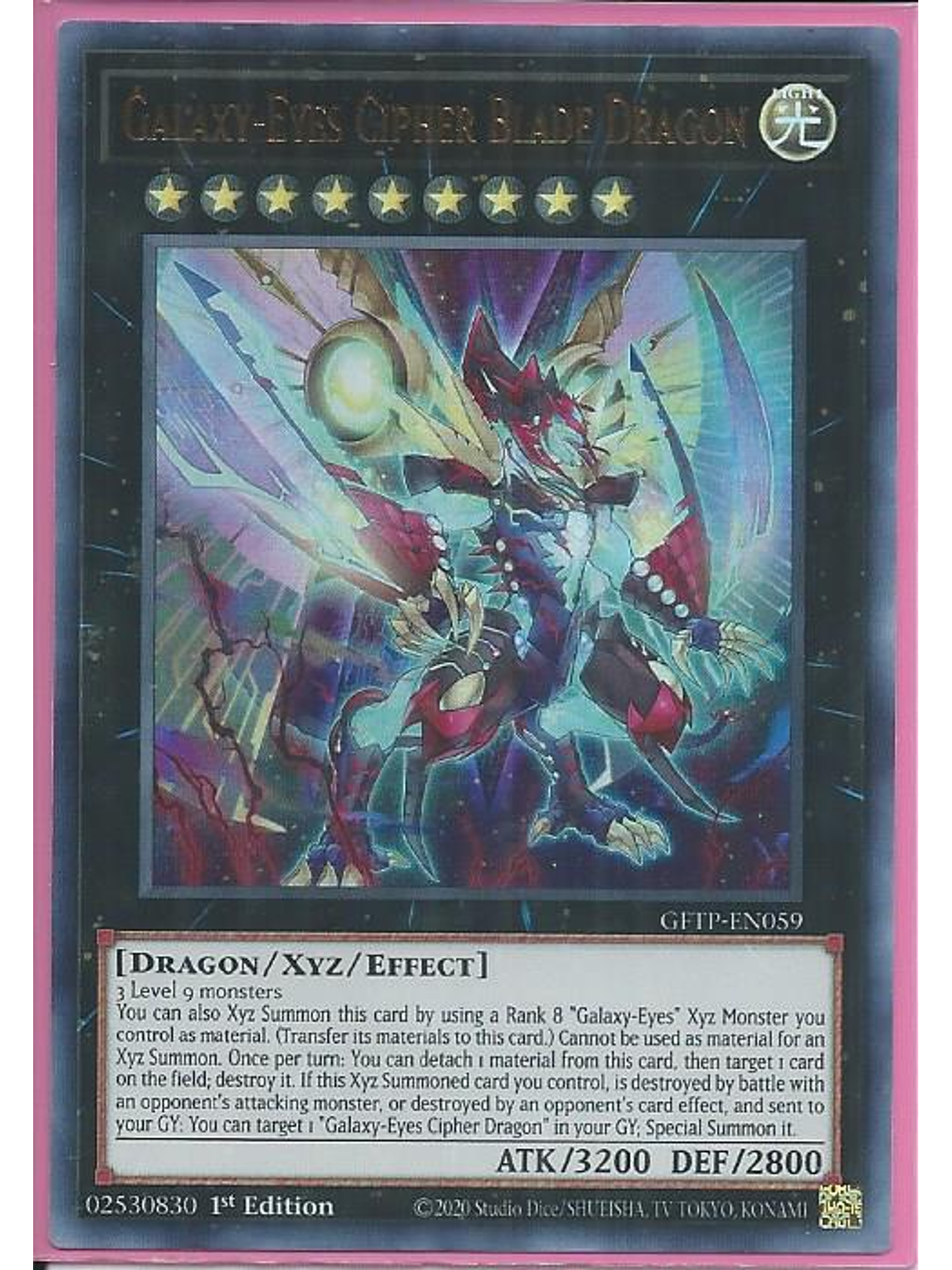 Galaxy-Eyes Cipher Blade Dragon - GFTP-EN059 - Ultra Rare 1st Edition 1