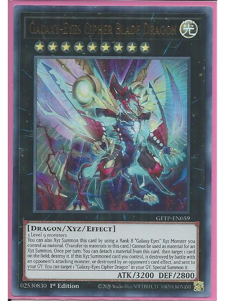 Galaxy-Eyes Cipher Blade Dragon - GFTP-EN059 - Ultra Rare 1st Edition 1