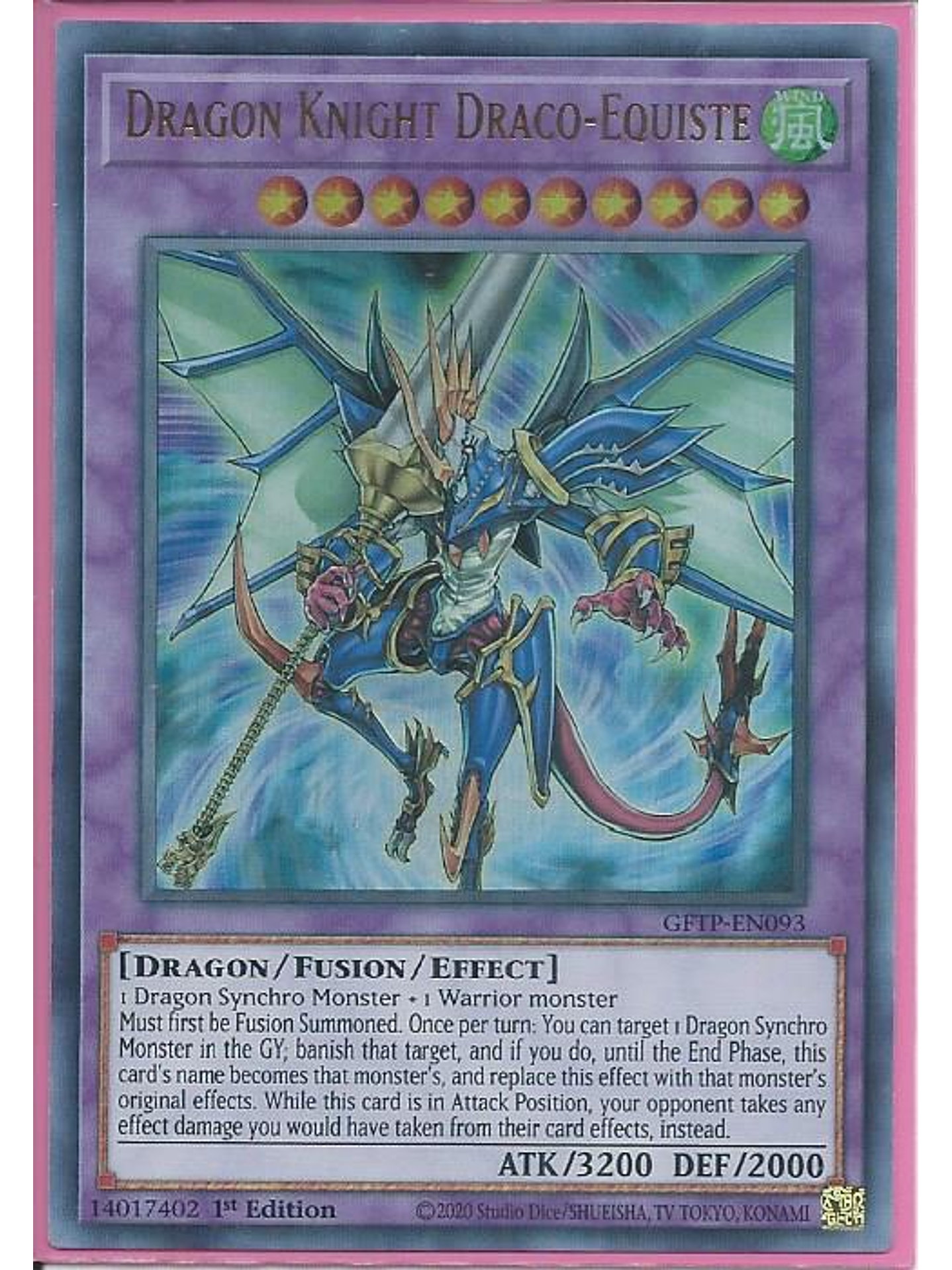 Dragon Knight Draco-Equiste - GFTP-EN093 - Ultra Rare 1st Edition 1