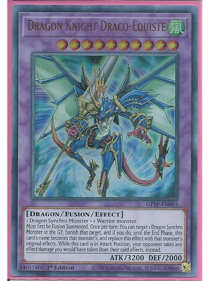 Dragon Knight Draco-Equiste - GFTP-EN093 - Ultra Rare 1st Edition 1