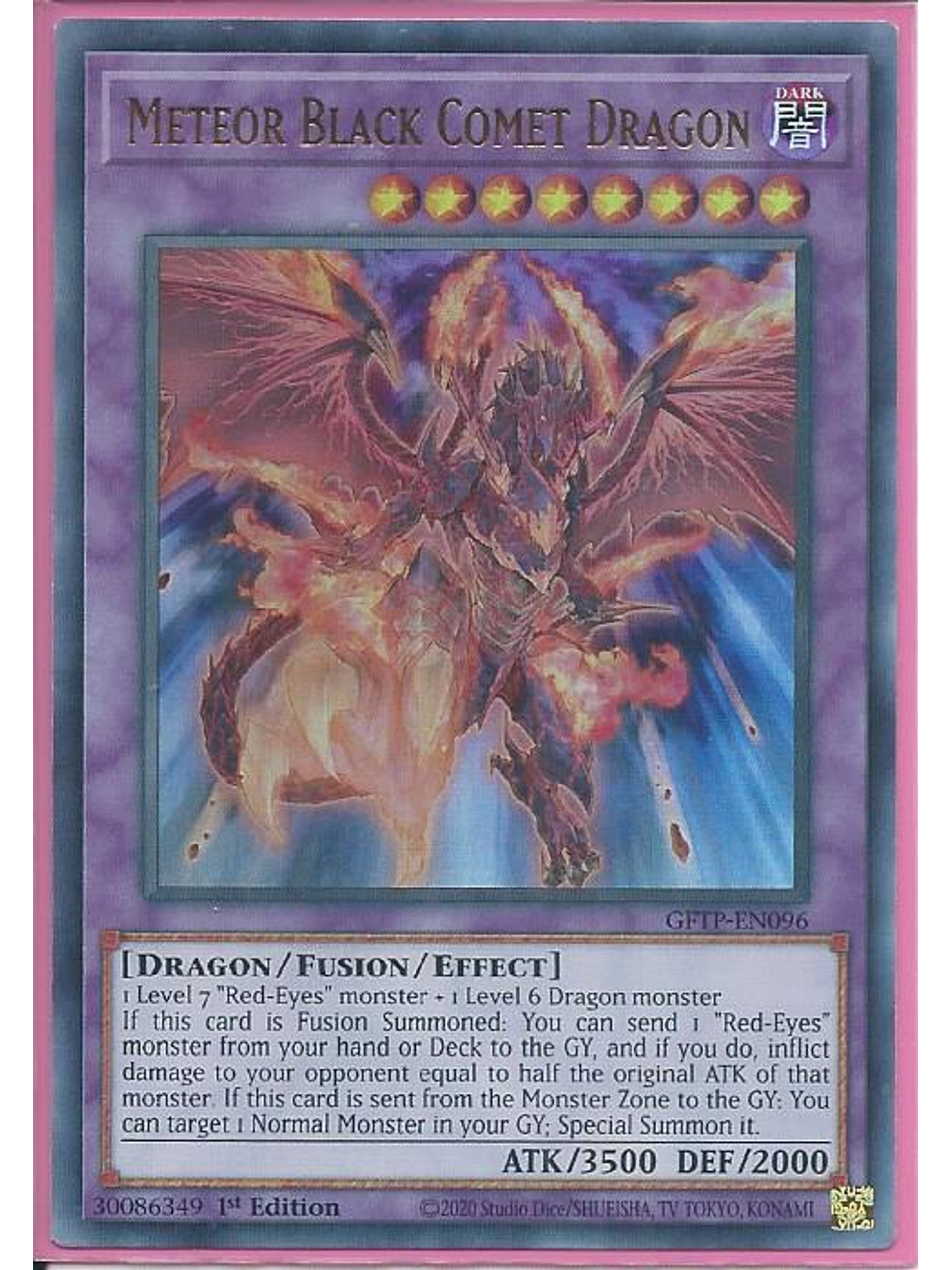 Meteor Black Comet Dragon - GFTP-EN096 - Ultra Rare 1st Edition 1